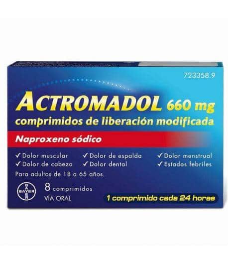 Bayer Actromadol 660 mg 8 Comprimidos Liberación Modificada
