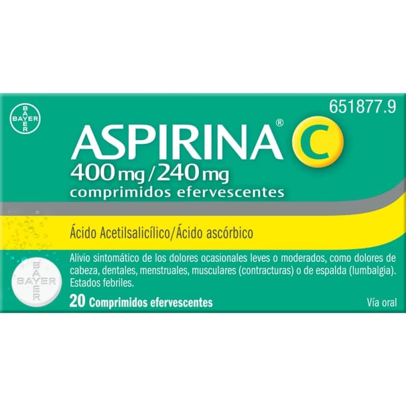 Bayer Aspirina C 400/240mg 20 comprimidos efervescentes