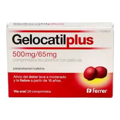 Gelocatil Plus 500 mg/65 mg 20 comprimidos