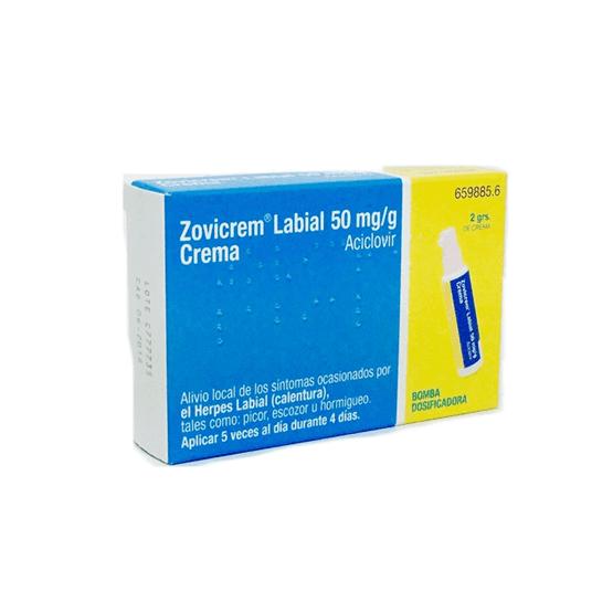 Zovicrem Labial 50mg/g Crema 1 Tubo 2g + Bomba Dosificadora